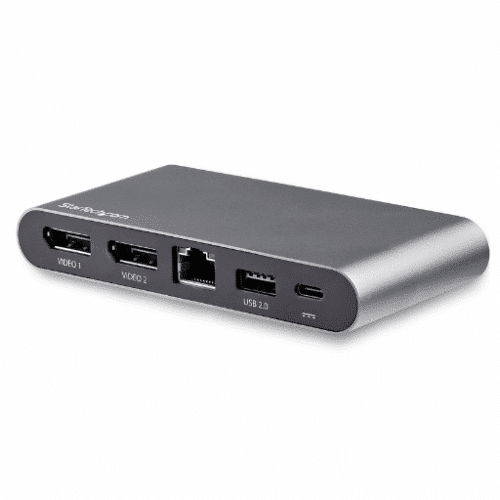 Docking Station USB C para 2 Monitores DisplayPort 4K 2xUSB-A Notebook